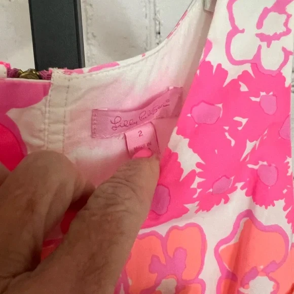 Lilly Pulitzer Pearl Shift, Pansy Dance, Size 2 - Picture 4 of 6